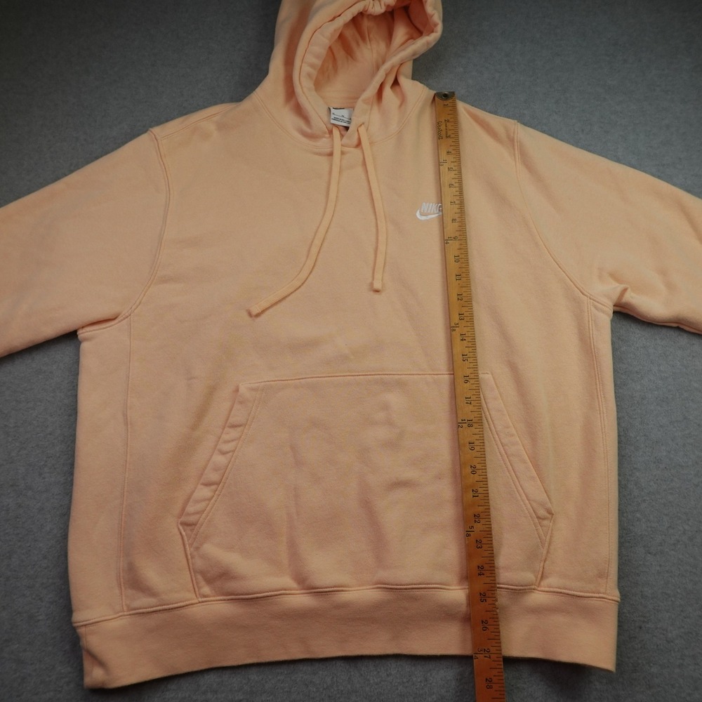 Nike‎ Hoodie Mens XL Peach Sportswear Club Fleece Pullover Sweatshirt - Picture 6 of 12